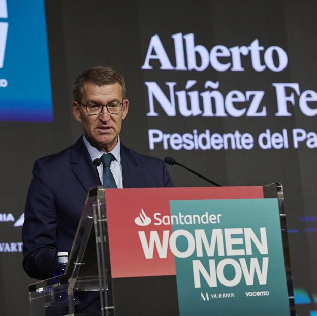 Alberto Núñez Feijóo en la clausura de Santander WomenNOW. 