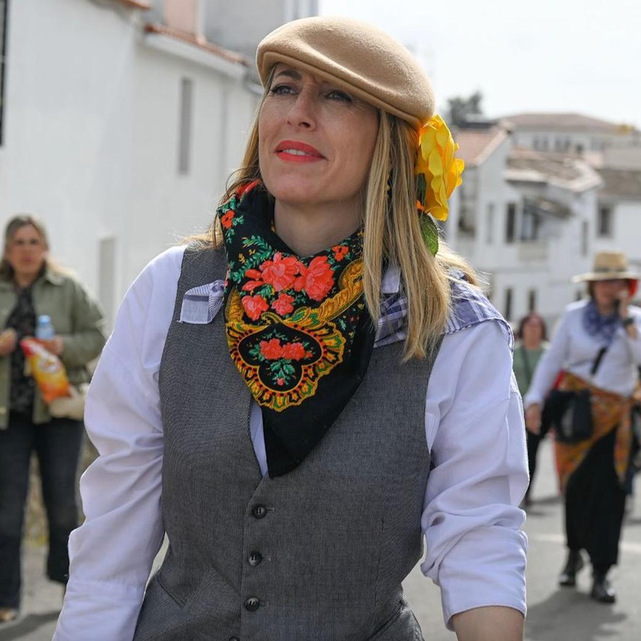 María Guardiola el pasado Martes de Carnaval, en la Pedida de la Patatera de Malpartida de Cáceres. /D.R.