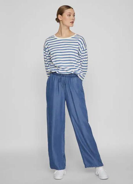 Pantalón denim con cintura elástica