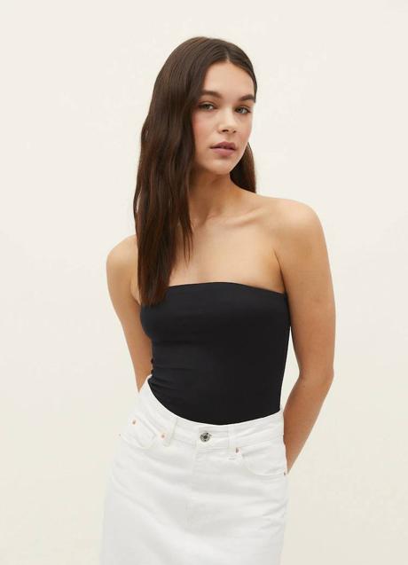 Camiseta básica en tendencia estilo bandeau