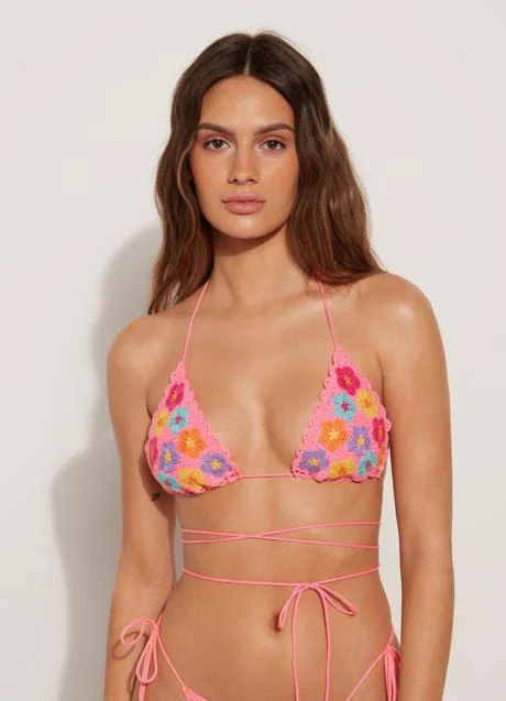 Tezenis Crochet Bouquet Triangle Bikini Bra