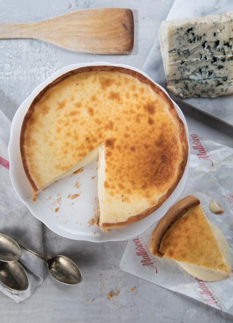 La tarta de queso de la pastelería Mallorca, elaborada con tres variedades de queso, entre ellas el azul. / D.R