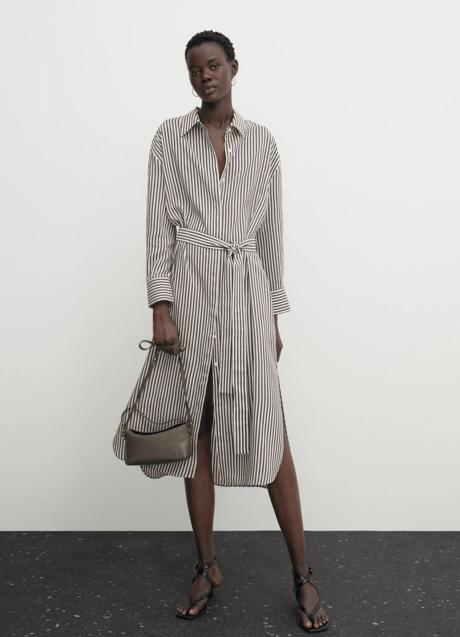 Vestido estampado de rayas Massimo Dutti (89,99 euros)