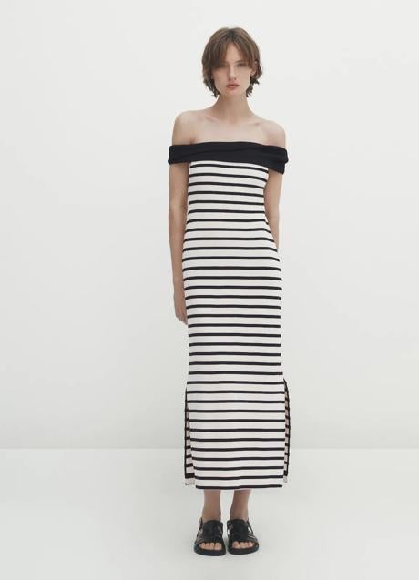 Vestido con estampado de rayas de Massimo Dutti (49,95 euros). Foto: Massimo Dutti.