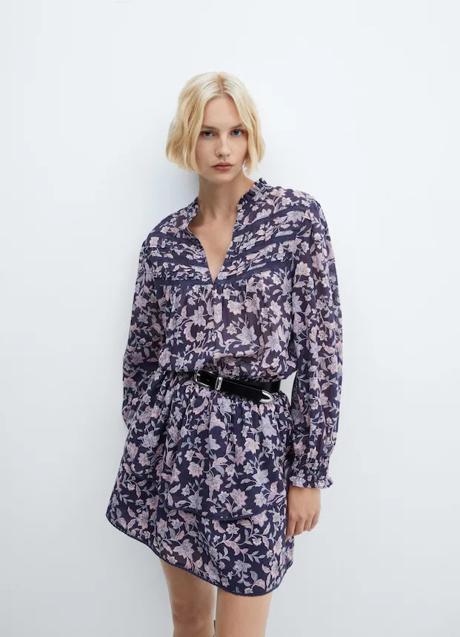 Vestido estampado de flores de Mango (49,99 euros)