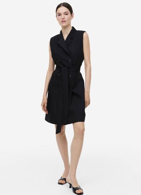 Chaleco tipo trench en negro