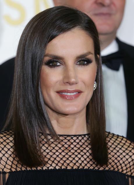 La reina Letizia con un smokey eyes en 2018. Foto: Gtres.