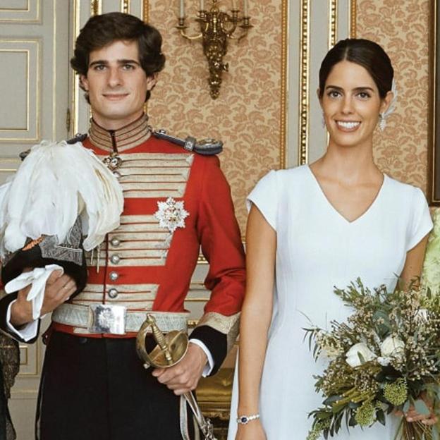 Sofía Palazuelo y Fernando Fitz-James Stuart el día de su boda. /