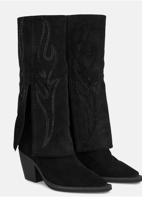 Botas plegadas cowboy con strass