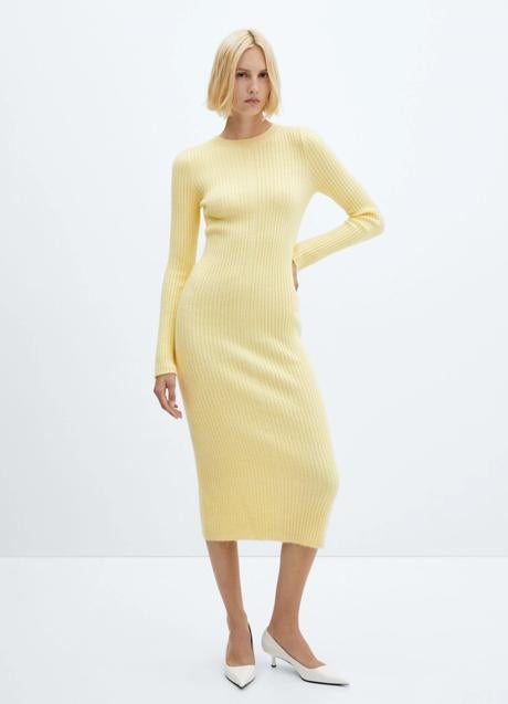 Vestido amarillo de Mango (49,99 euros)