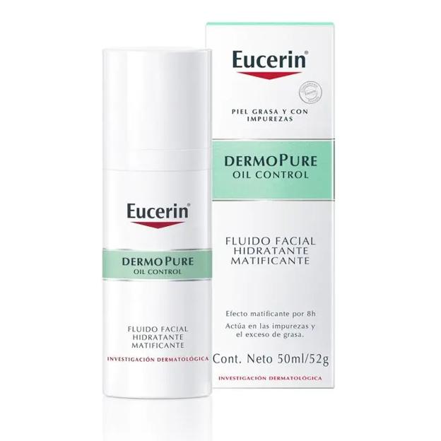 DermoPure Fluido Facial Hidratante Piel Grasa de Eucerin.