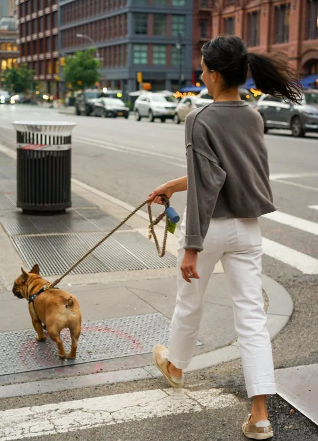 Mujer paseando con su perro/PEXELS