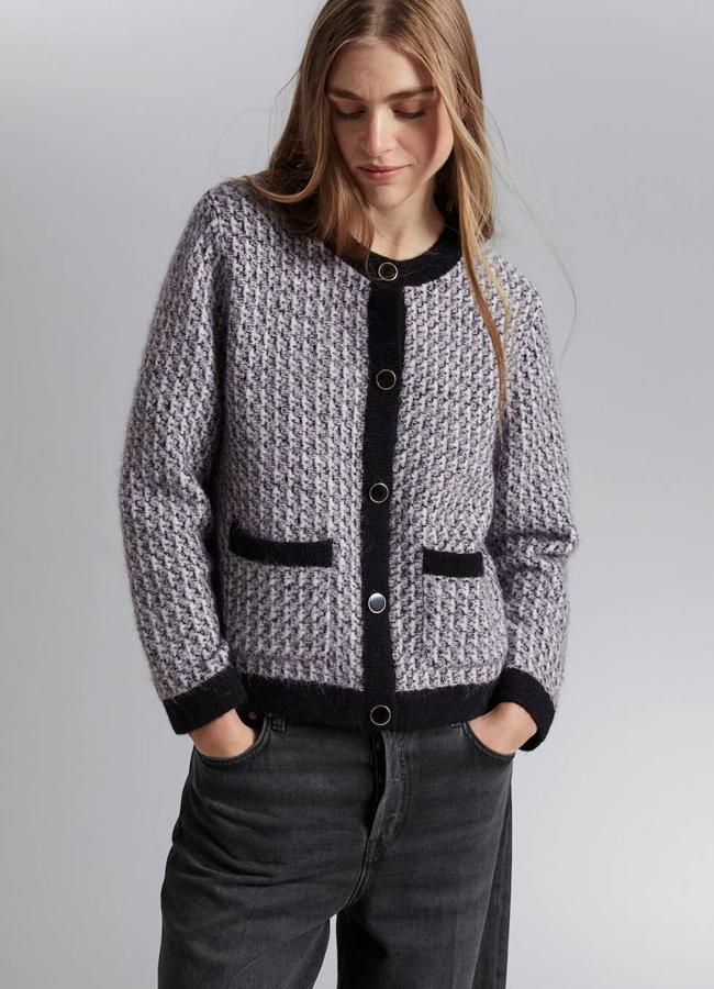 Chaqueta de punto en tweed