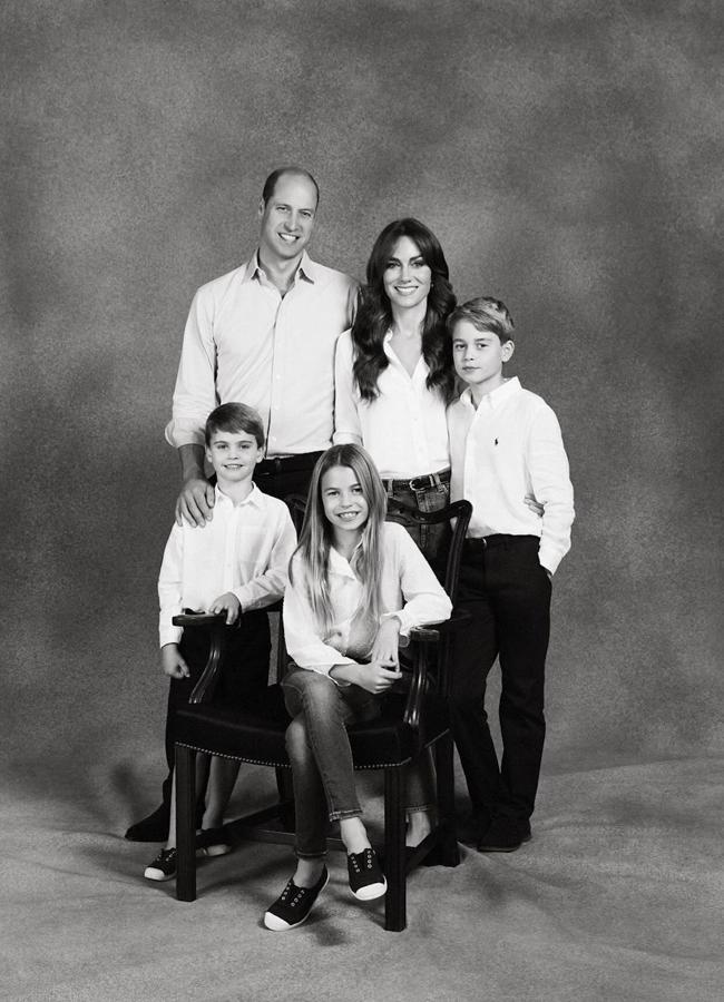 La felicitación de Navidad de los príncipes de Gales y sus hijos. (FOTO: D.R.)