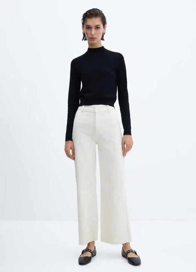 Vaqueros blancos estilo culotte