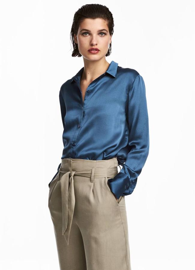 Camisa de seda con corte fluido
