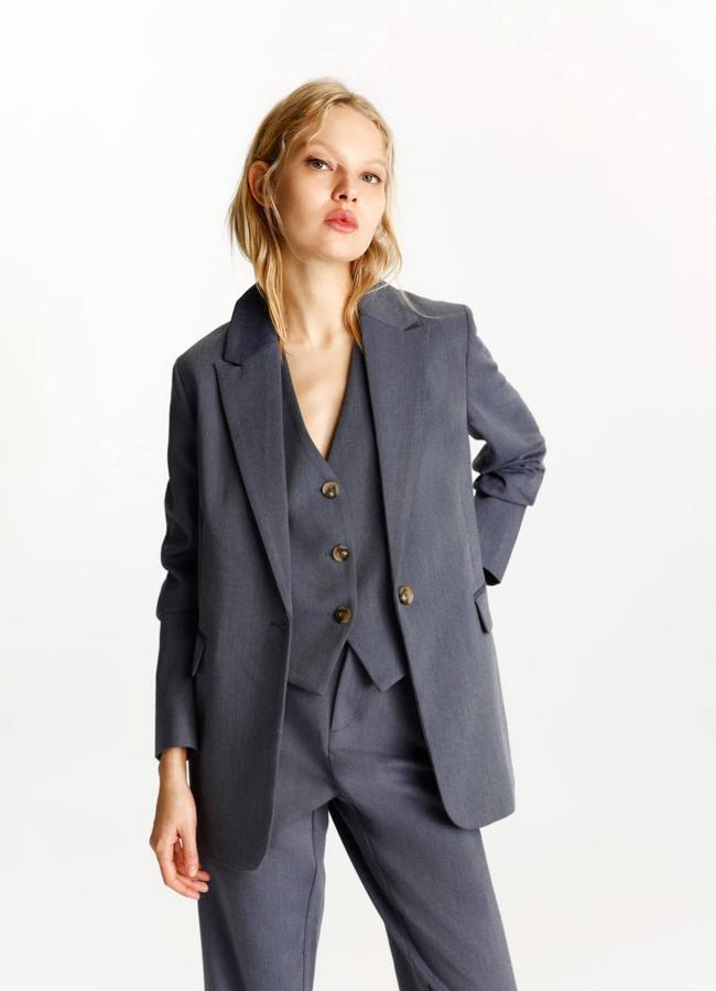 Blazer de traje color gris