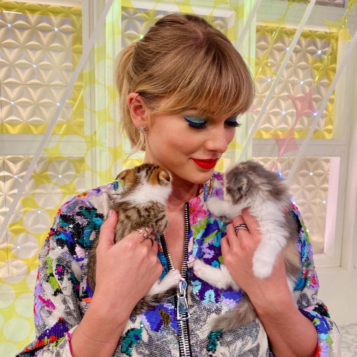 El estampado de gatos se ha hecho viral en fashion week./@taylorswift