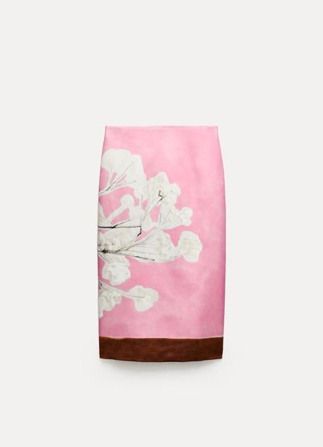 Falda estampada de Zara (39,99 euros)