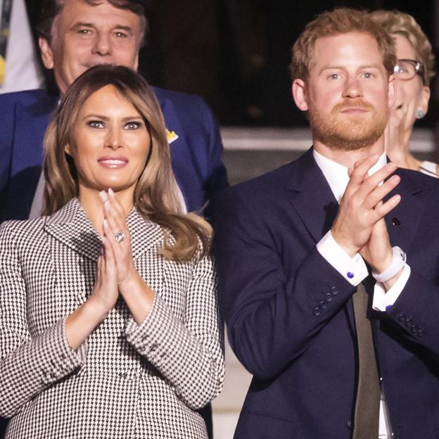 El príncipe Harry junto a Melania Trump.