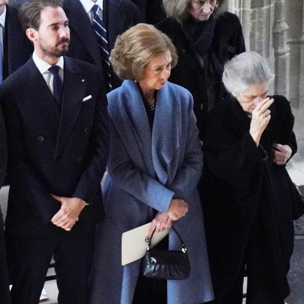 La reina Sofía en la misa funeral de Constantino de Grecia.