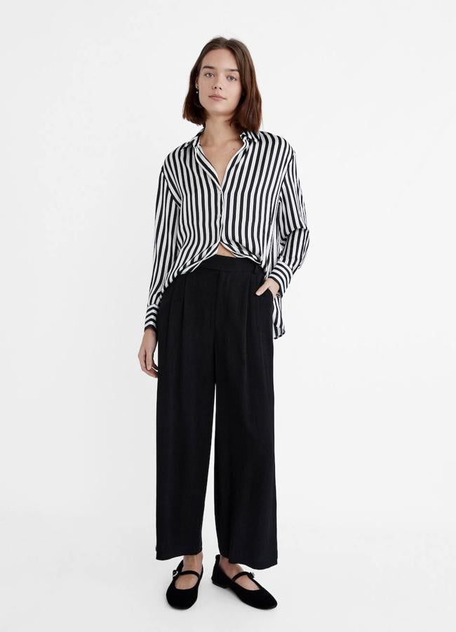 Pantalones culotte de lino