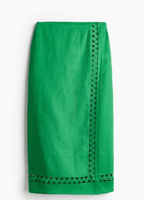 Falda verde de H&M (54,99 euros)