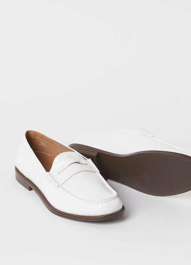 Mocasines blancos efecto craquelado