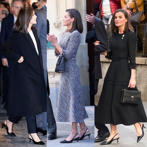 Las últimas veces que la reina Letizia ha llevado los zapatos de Massimo Dutti.