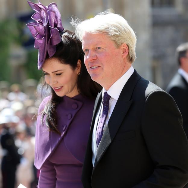 Charles Spencer y su exmujer, Karen Gordon en la boda del príncipe Harry. 