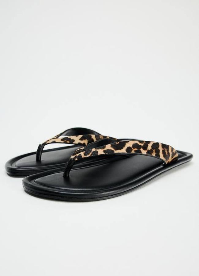 Sandalias planas de leopardo