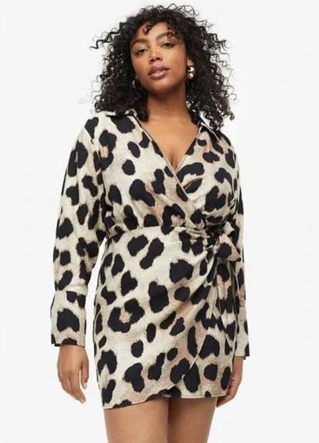 Vestido de leopardo tipo camisero