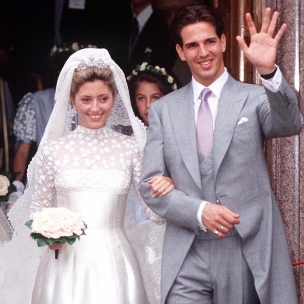 Marie-Chantal y Pablo de Grecia en el día de su boda en 1995.