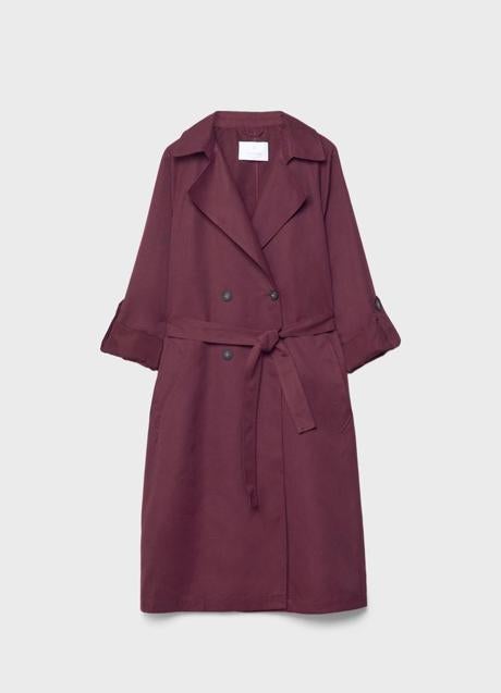 Trench largo de Stradivarius (39,99 euros)