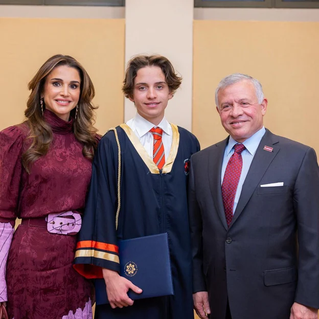 Rania en la graduación de su hijo Hashem. 