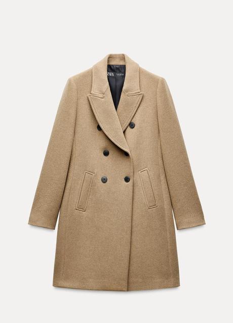 Abrigo de lana de Zara (69,99 euros)