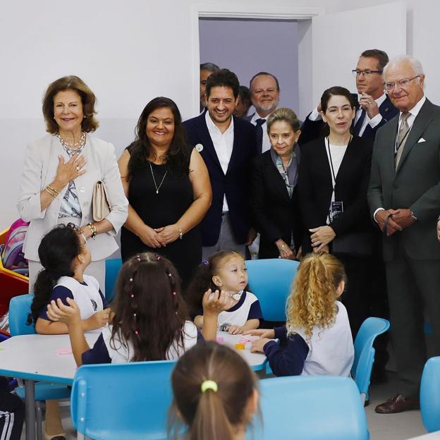 Los reyes suecos, durante su visita a Brasil. 