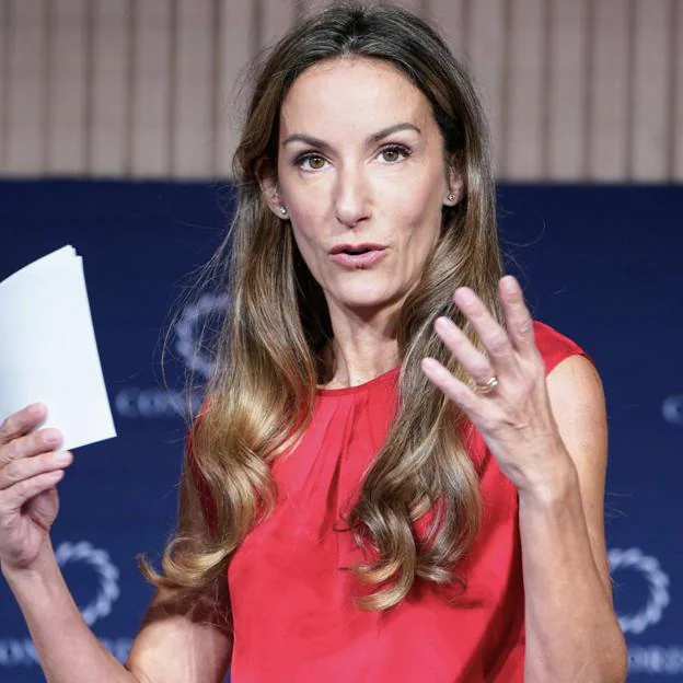 Telma Ortiz, en su intervención en la Cumbre Concordia de 2023. 