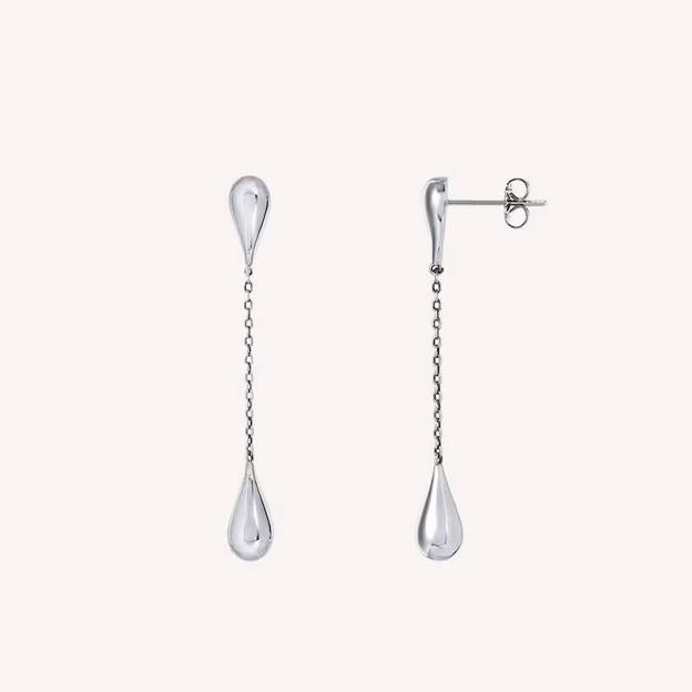 Pendientes Drop chapados en en plata de ley largo gota (38,40€)