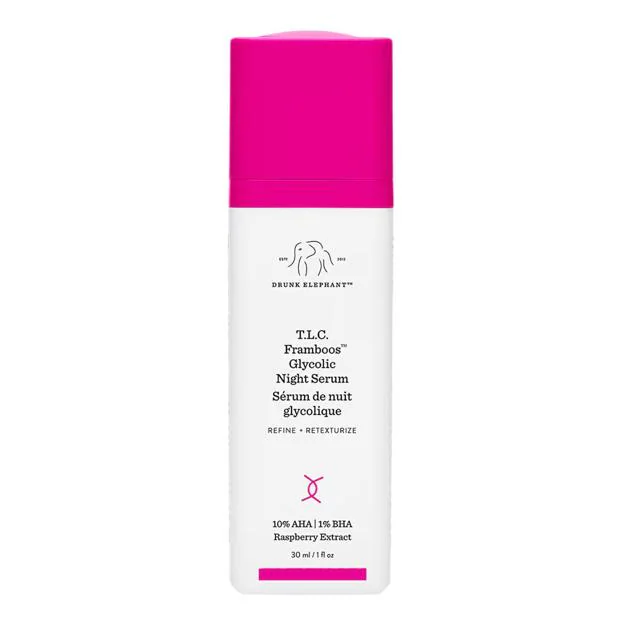 T.L.C. Framboos™ Glycolic Night Serum de Drunk Elephant. Precio: 90,99 euros