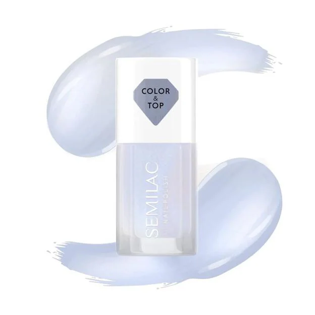 Top Coat Blue Holo Glazed de Semilac. Precio: 6,90 euros