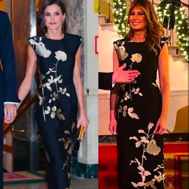 La reina Letizia y Melania Trump con el mismo vestido de Dries Van Noten.