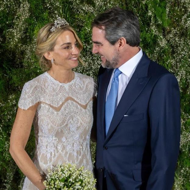 La polémica tiara que Chrysi Vardinogiannis ha cogido del joyero de Ana María de Grecia y ya llevó Tatiana Blatnik en su boda