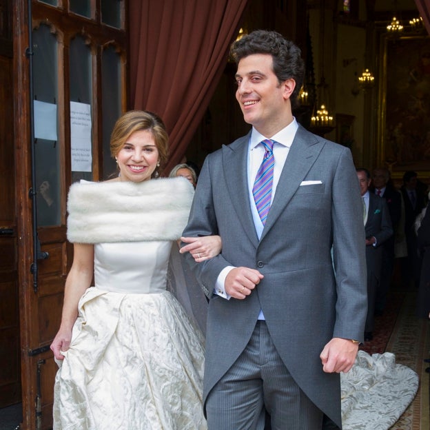 Marian Rojas Estapé y Jesús Martínez-Cortés el día de su boda. 