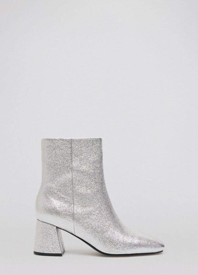 Botines metalizados plata con glitter