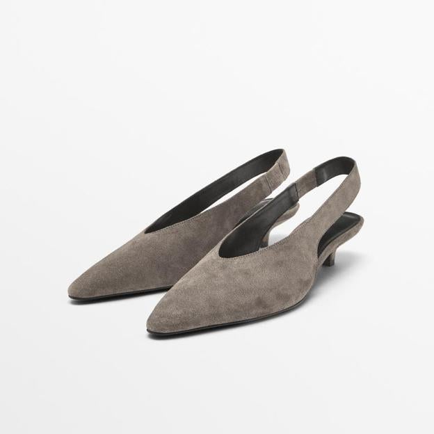 Zapato tacón destalonado serraje (89,95€)