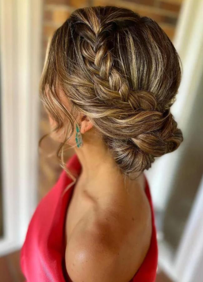 Recogido con trenza para boda (@PEINADOS_TRENZAS_FACILES)